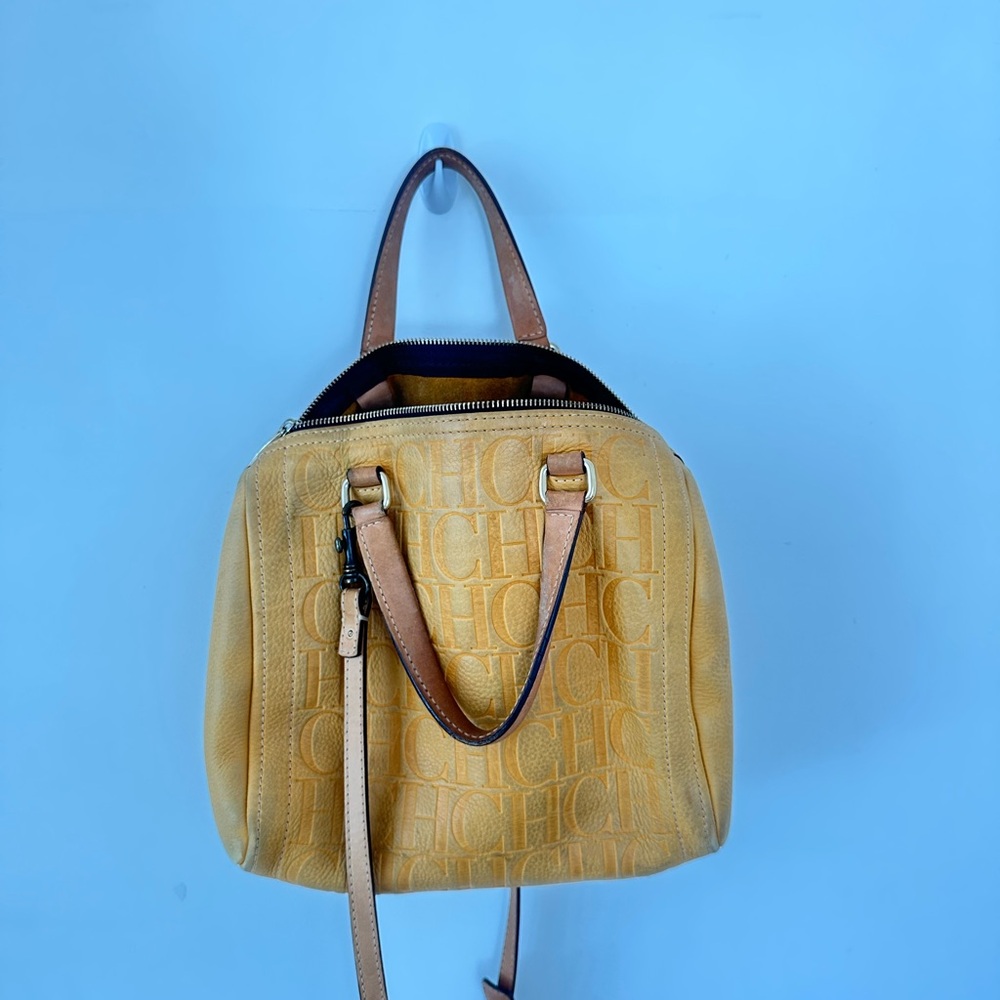 Carolina Herrera Mustard Satchel Andy bag 7